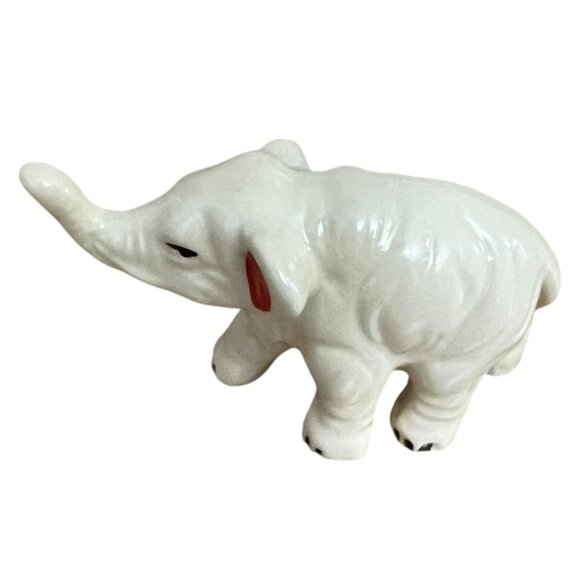 Rescue Vintage Ceramic Elephant Figurine With Red‎ & Black Details - Picture 3 of 10